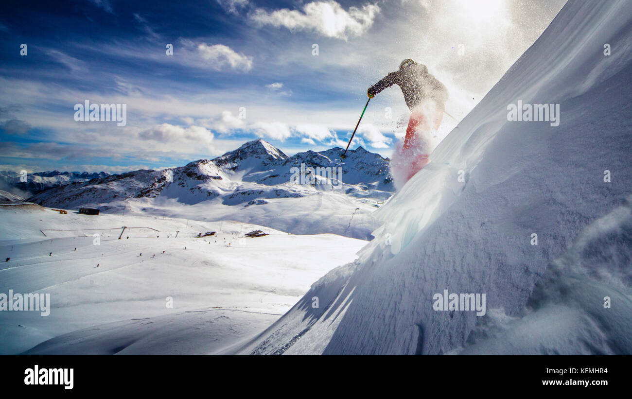 Extreme Freeride Ski Stockfoto