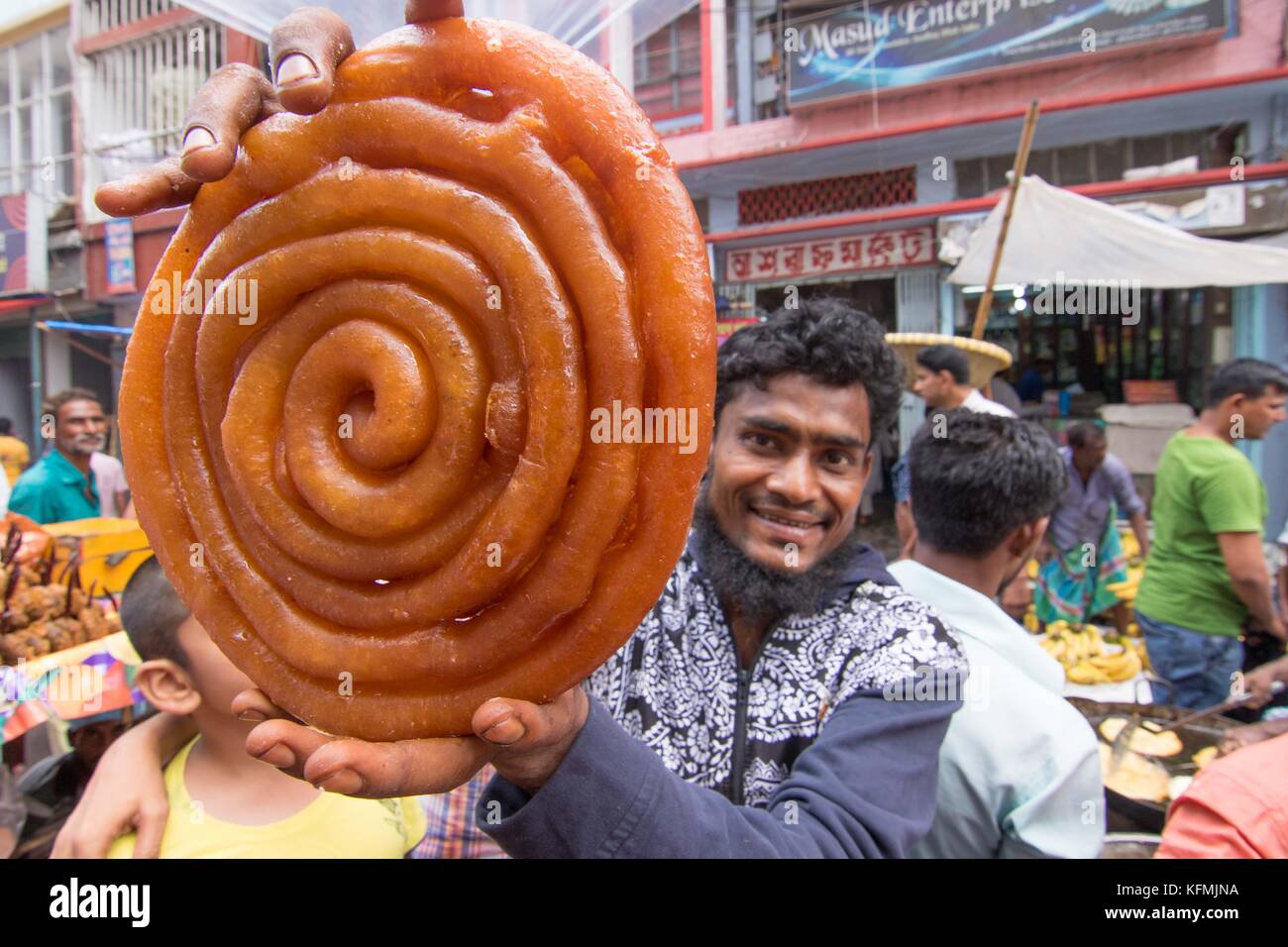 Chawkbazar hat uralte Tradition als populärste der Hauptstadt iftar Basar in Bangladesch. Stockfoto