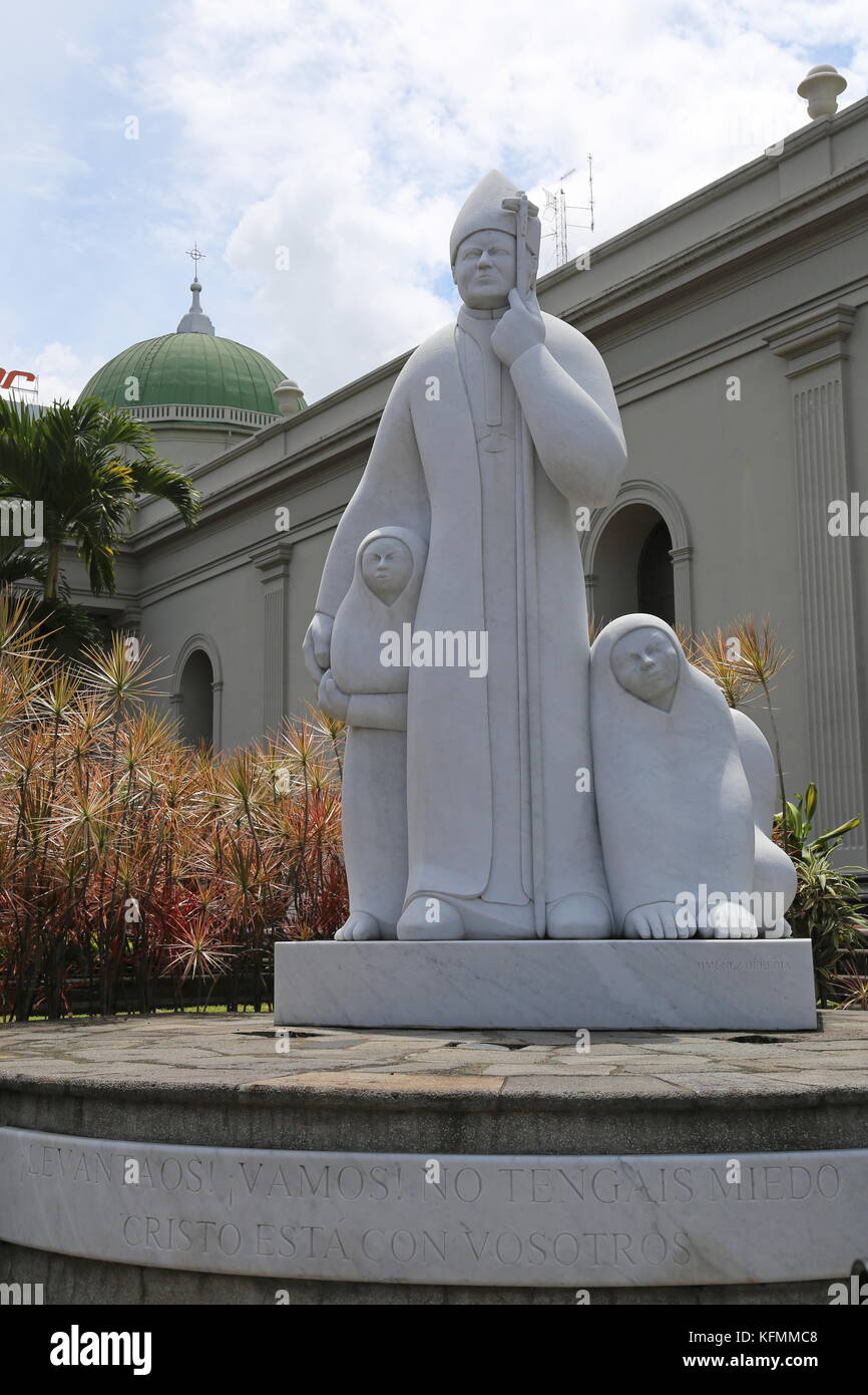 Papst Johannes Paul II., Catedral Metropolitana (Kathedrale), San José, San José Provinz, Central Highlands, Costa Rica, Mittelamerika Stockfoto