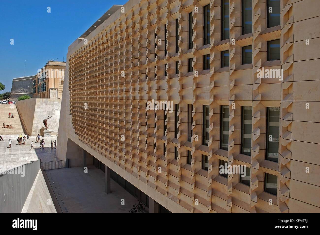 Valletta Parlamentsgebäude, Westfassade Stockfoto