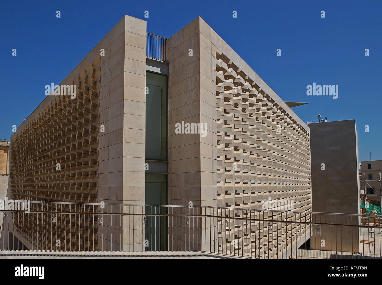 Valletta Parlament Gebäude, Fassaden Stockfoto