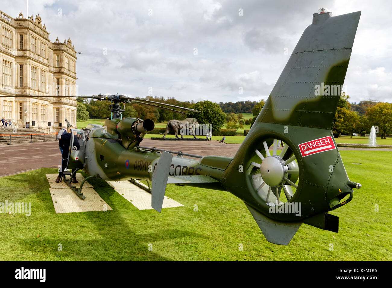 Ein British Army Air Corps Westland Gazelle AH. 1 Hubschrauber auf der Longleat militärischen Spektakuläre 2017 Stockfoto