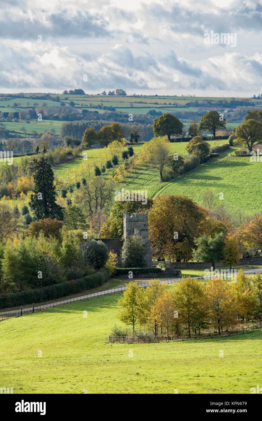 Wenig Rollright im Herbst morgen Sonnenlicht, Cotswolds, West Oxfordshire, England Stockfoto