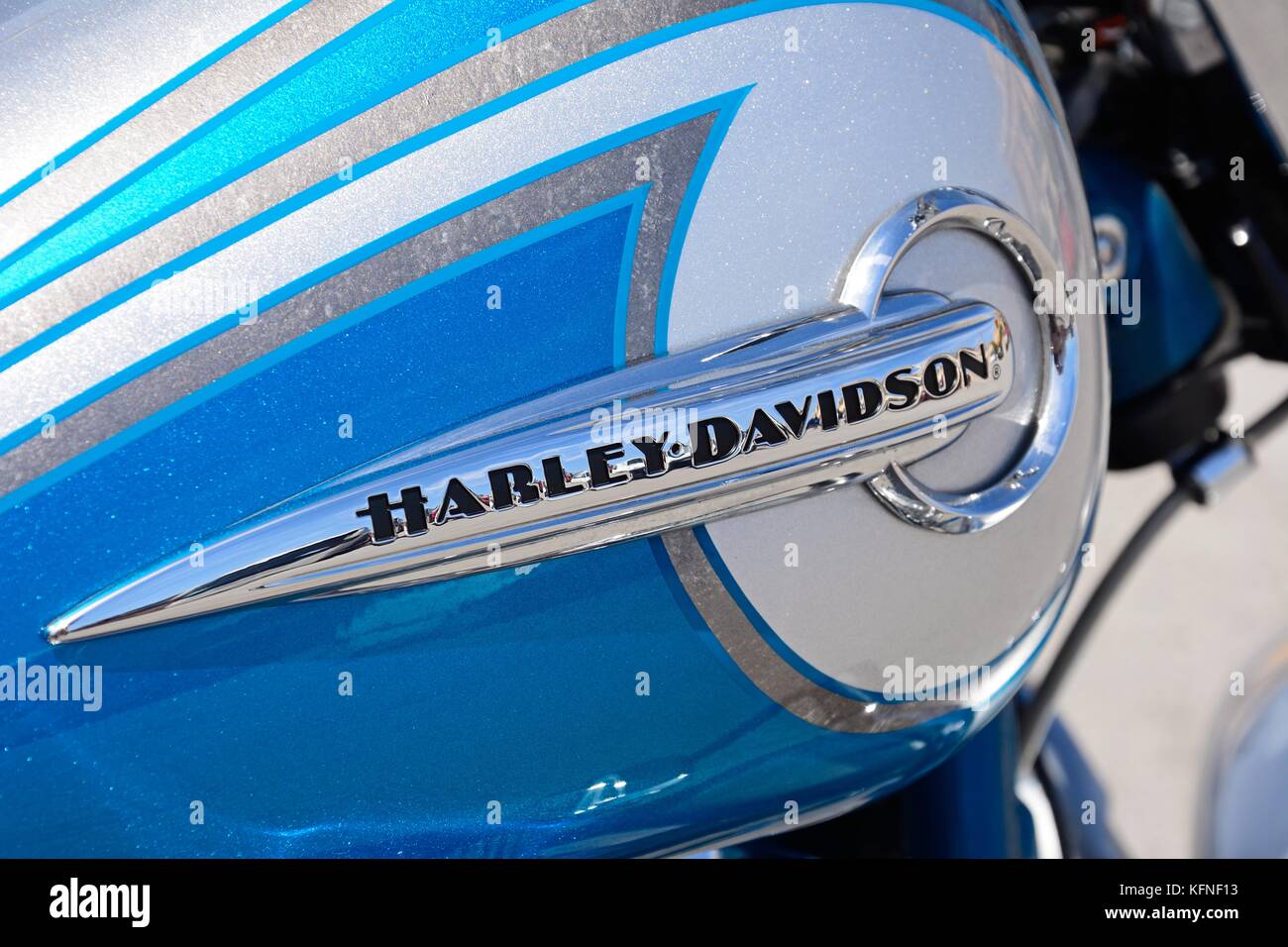 In der Nähe von Harley Davidson Motorrad Tank, Marsaxlokk, Malta, Europa. Stockfoto