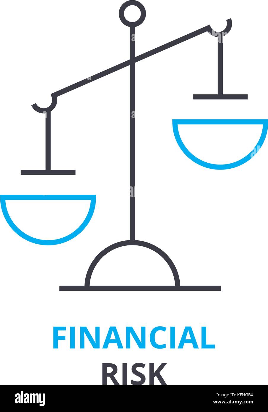 Das finanzielle Risiko Konzept, Gliederung Symbol, lineare Zeichen ...