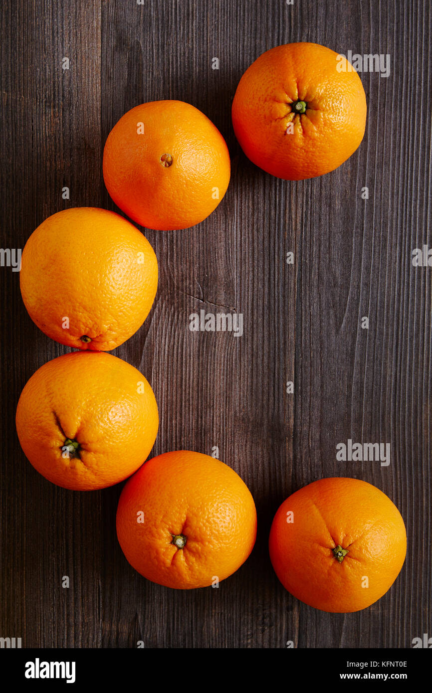 Vitamin C Orangen bilden Buchstaben c. Stockfoto