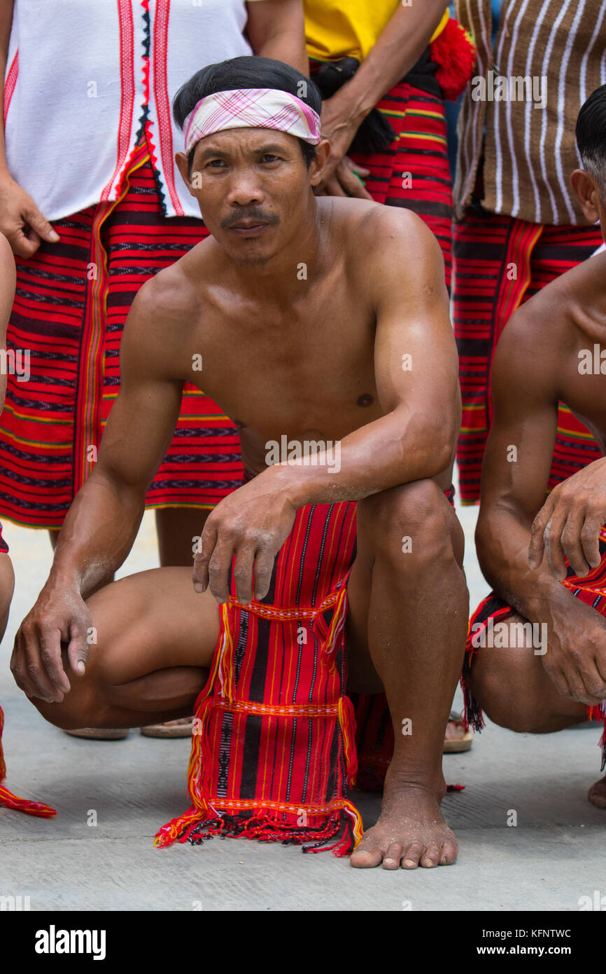 Imbayah ist ein kulturelles Festival, das die uralten Traditionen der indigenen Stämme der Ifugao in Banaue, Philippinen, feiert. Stockfoto