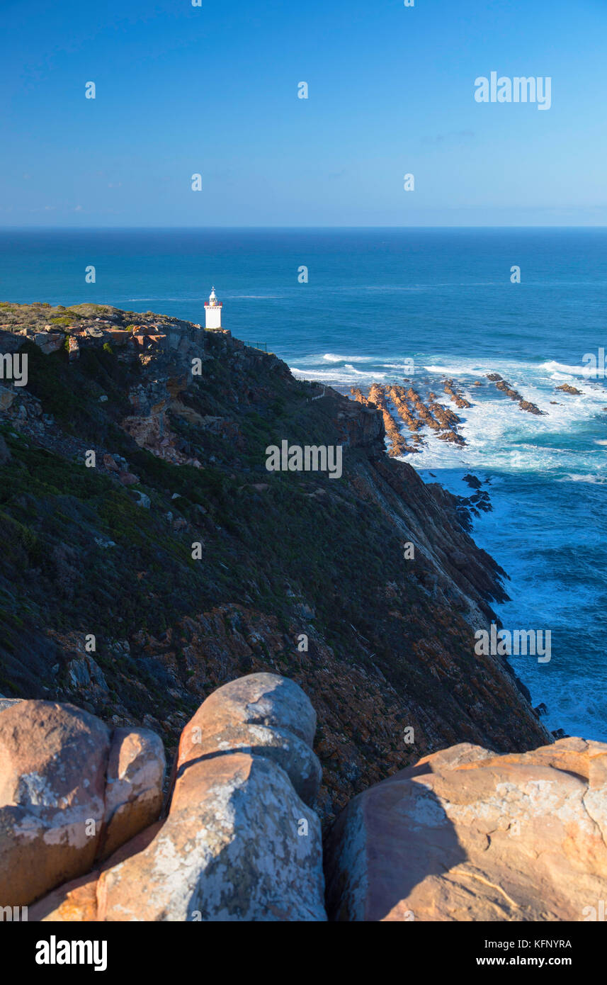 Cape St. Blaize Leuchtturm, Mossel Bay, Westkap, Südafrika Stockfoto