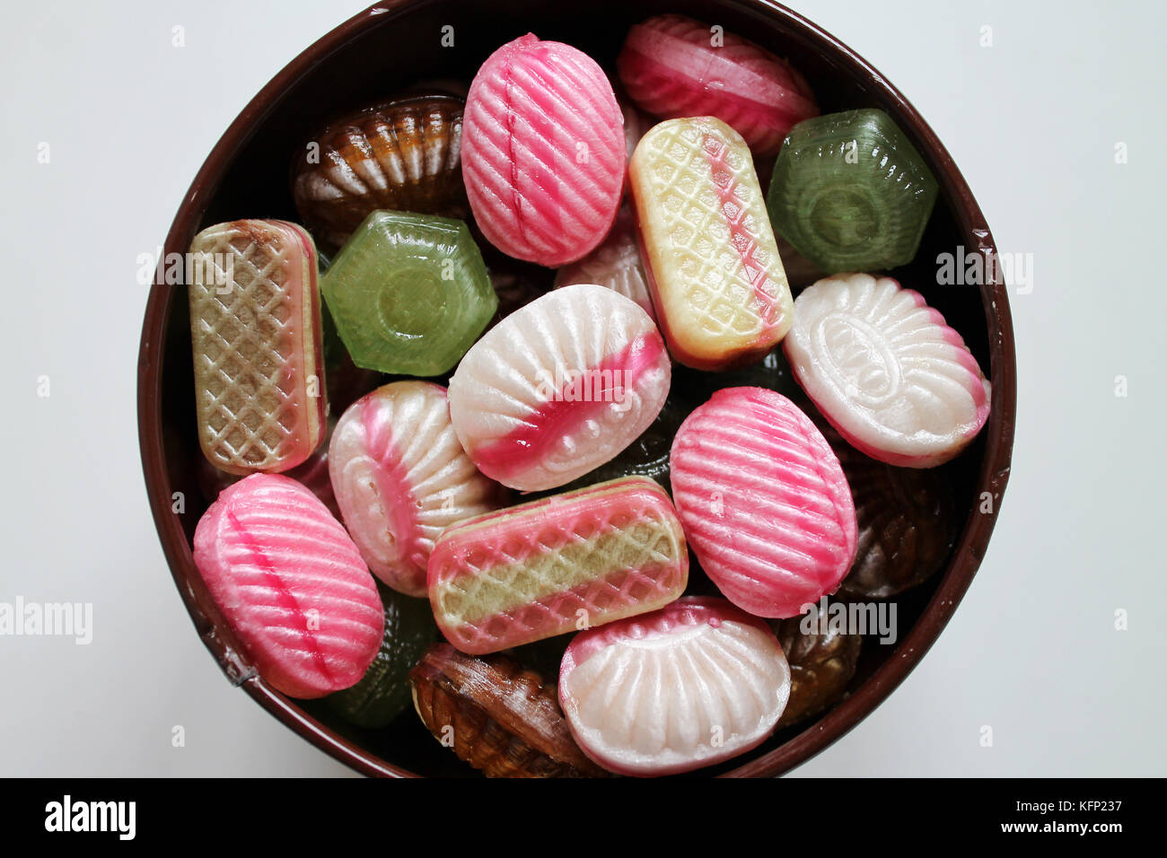 Altmodische Bonbons im Glas Stockfoto