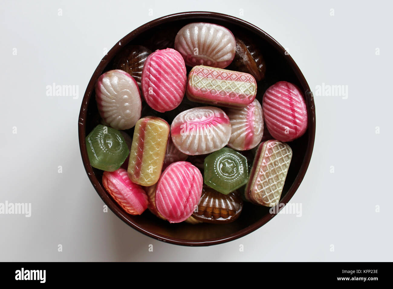 Altmodische Bonbons im Glas Stockfoto
