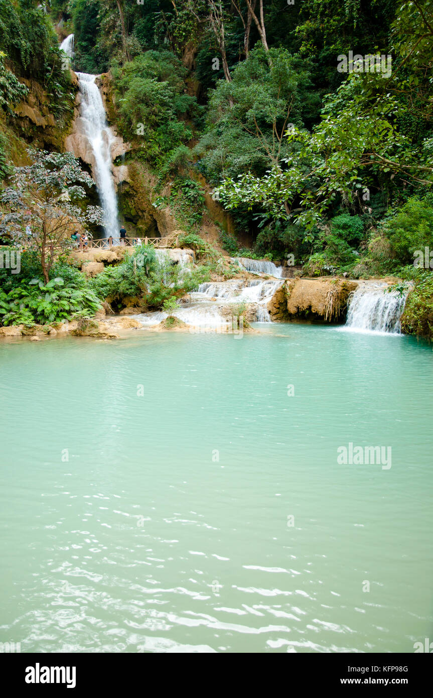Kuang Si Wasserfall - Laos Stockfoto