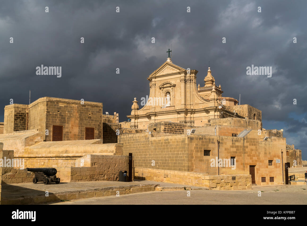 Kathedrale Santa Marija und die Zitadelle Cittadella, Victoria, Insel Gozo, Malta Kathedrale der Himmelfahrt und der Zitadelle oder Zitadelle, Victor Stockfoto
