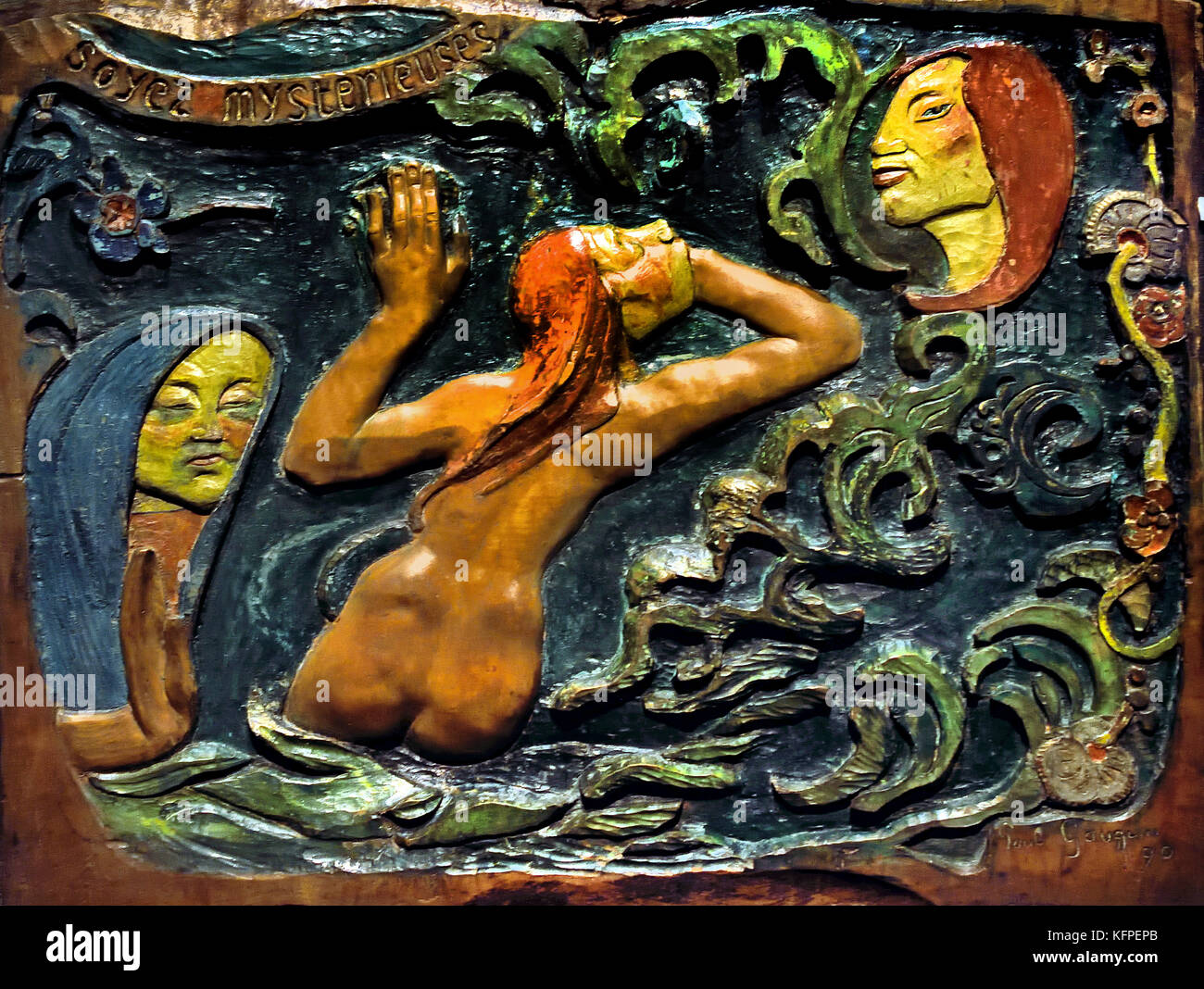 Soyez Mysterieuses-Geheimnisvolle werden 1890 Paul Gauguin - Eugène Henri Paul Gauguin 1848 - 1903 eine französische wurde post-impressionistischen Künstler, Frankreich. (Gestorben ,8 Mai 1903, Atuona, Marquesas Islands, Französisch-Polynesien) Maler, Bildhauer. Stockfoto