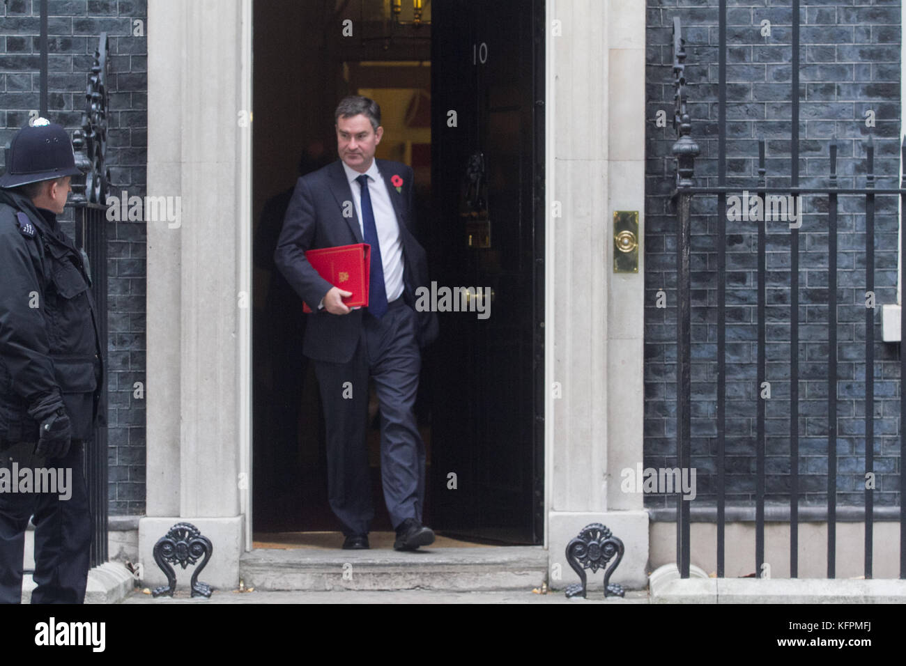 London, Großbritannien. 31 Okt, 2017. David gauke Staatssekretär für Arbeit und Renten Blätter Downing Street nach der wöchentlichen Kabinettssitzung Credit: Amer ghazzal/alamy leben Nachrichten Stockfoto