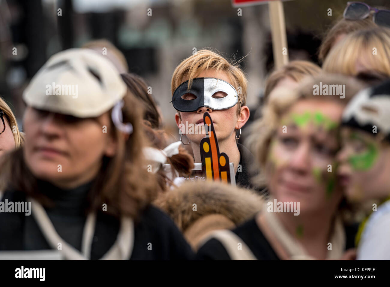 London, 31. Oktober 2017, März von Mumien protestieren für bessere Arbeitsbedingungen Mutter Rechte einschließlich der besseren maternaity verlassen und Mutterschaft pay Credit: Ian Davidson/alamy leben Nachrichten Stockfoto