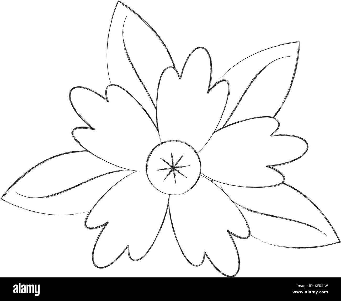 Crocus Blume Blütenblatt Blätter Stammzellen natürliche Ornament Stock Vektor