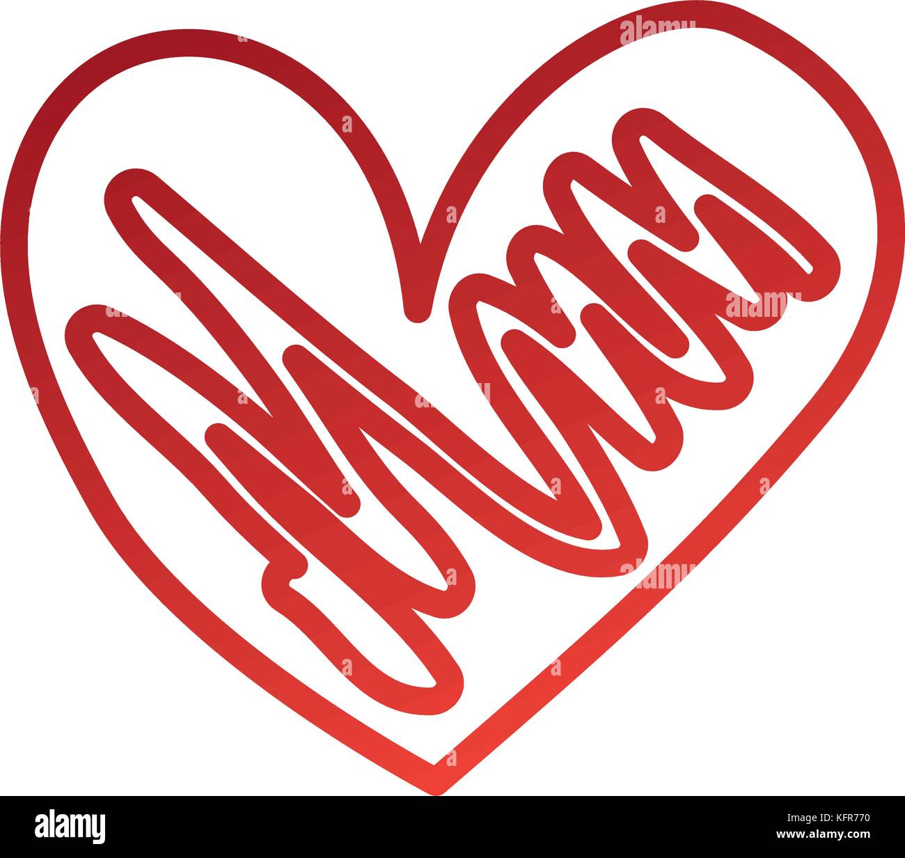 Blaue Hand gezeichnet Herz Liebe Romantik Leidenschaft Stock