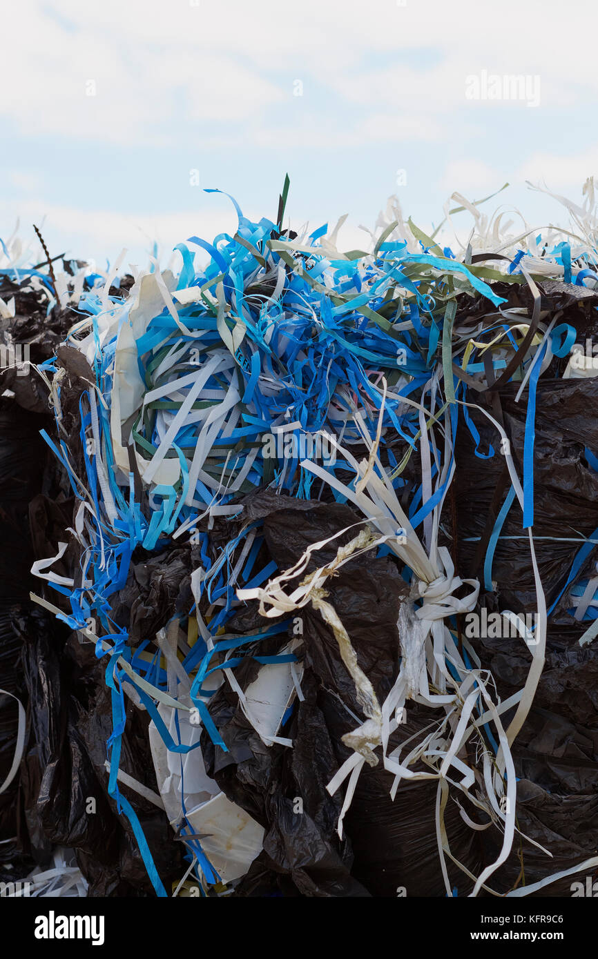 Haushalt Kunststoff Abfall Recycling Sammlung abstrakter Hintergrund Stockfoto