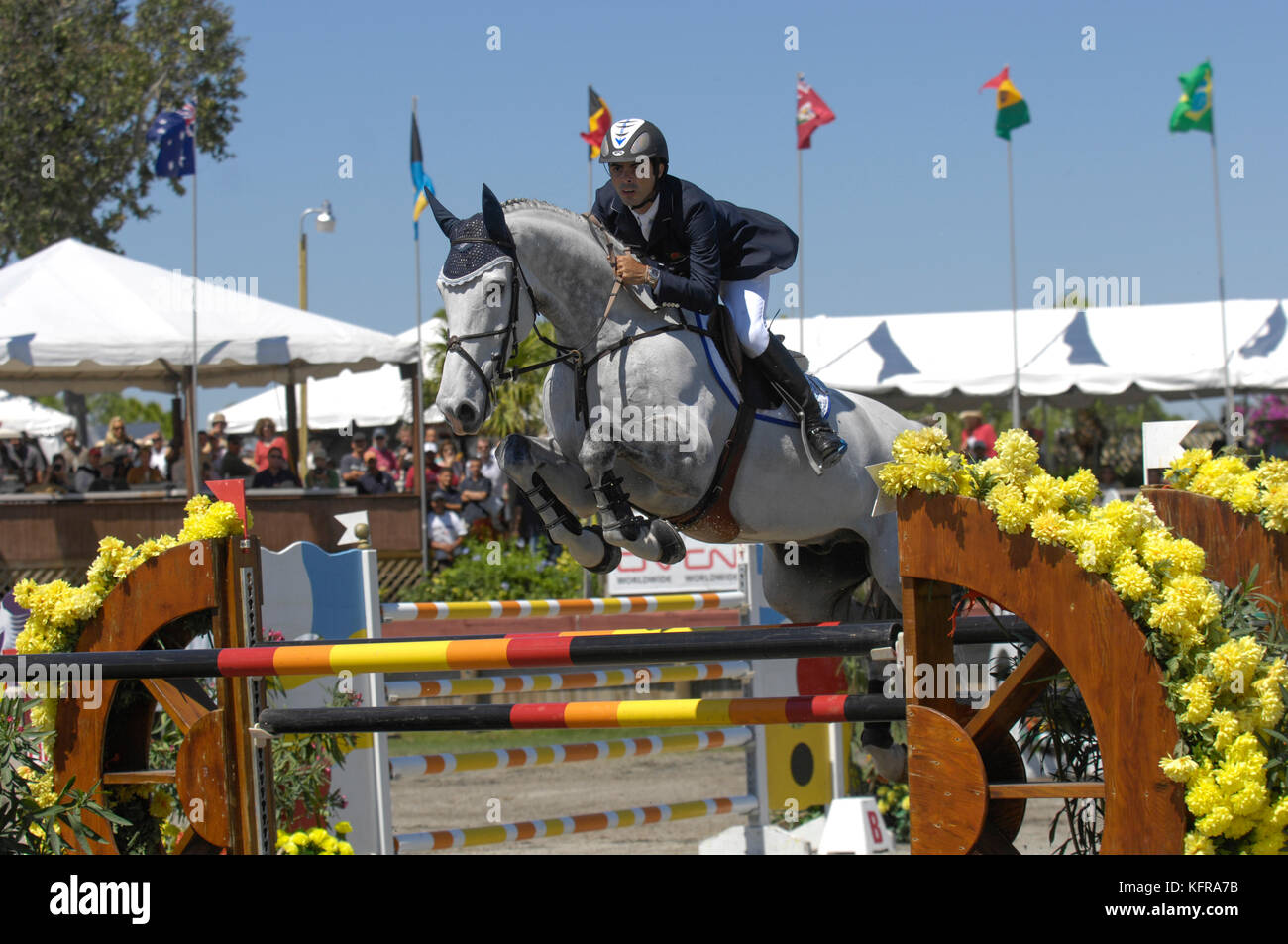 Rodrigo Pessoa (BRA), Coeur, Winter Equestrian Festival, Wellington, Florida, März 2007, CN weltweit Florida Open Grand Prix Stockfoto