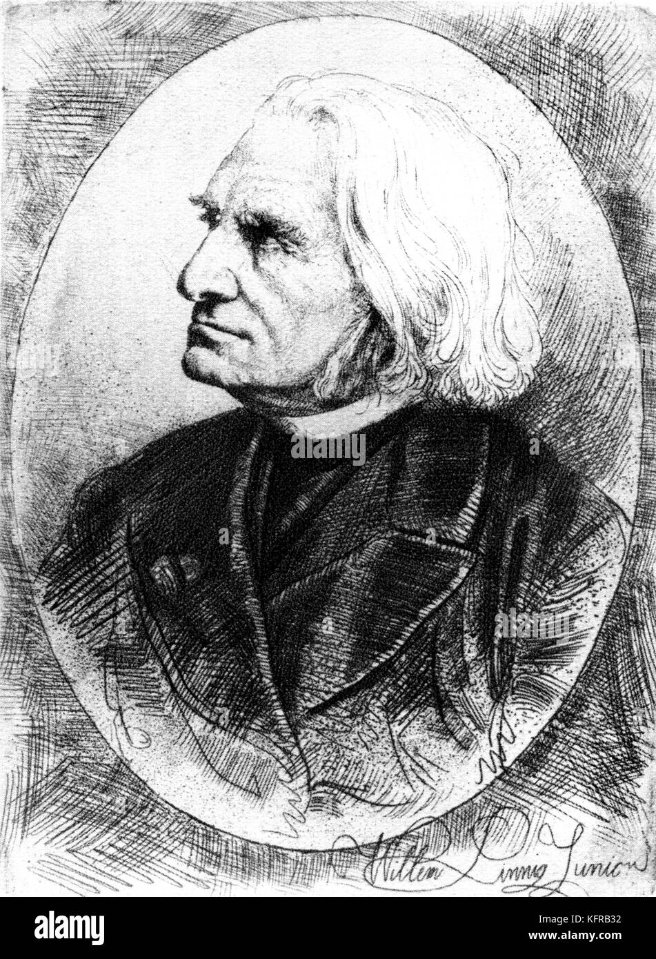 Franz Liszt - Porträt, 1882. Ungarische Pianist und Komponist, 22. Oktober 1811 - vom 31. Juli 1886. Stockfoto