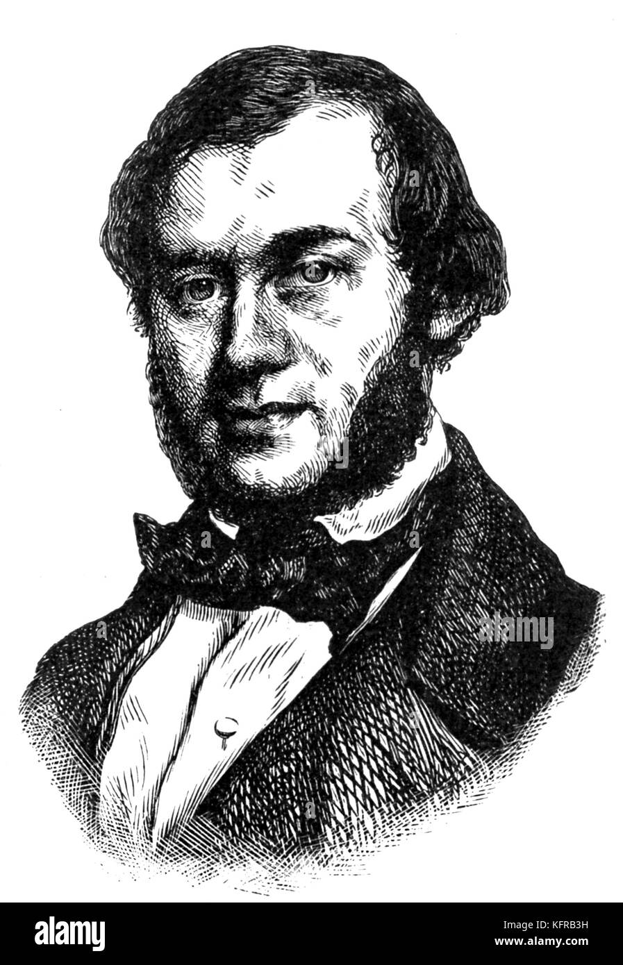 Ferdinand David - Portrait. Deutsche Komponist und Geigenvirtuose, 20. Januar - 19. Juli 1873. Stockfoto