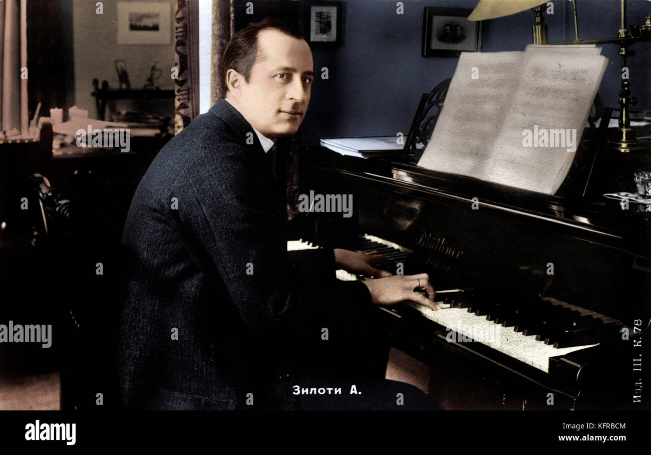 Alexander Siloti bei Piano Rachmaninows Cousin, R Mutter drängte ihn nach Moskau Konservatorium zu schicken. Russische Pianist und Dirigent (1863-1945) Stockfoto