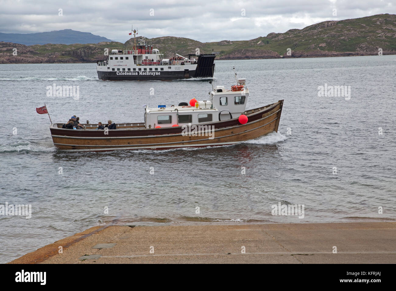 Besucher auf Iona wildlife Kreuzfahrtschiff mv iolaire sound of Mull in Schottland Stockfoto