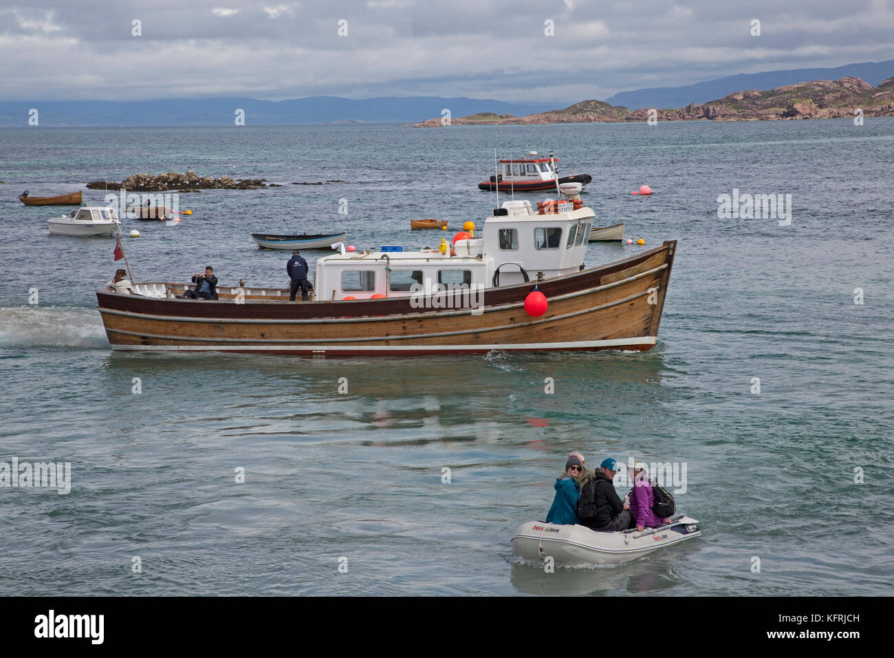 Besucher auf Iona wildlife Kreuzfahrtschiff mv iolaire sound of Mull in Schottland Stockfoto