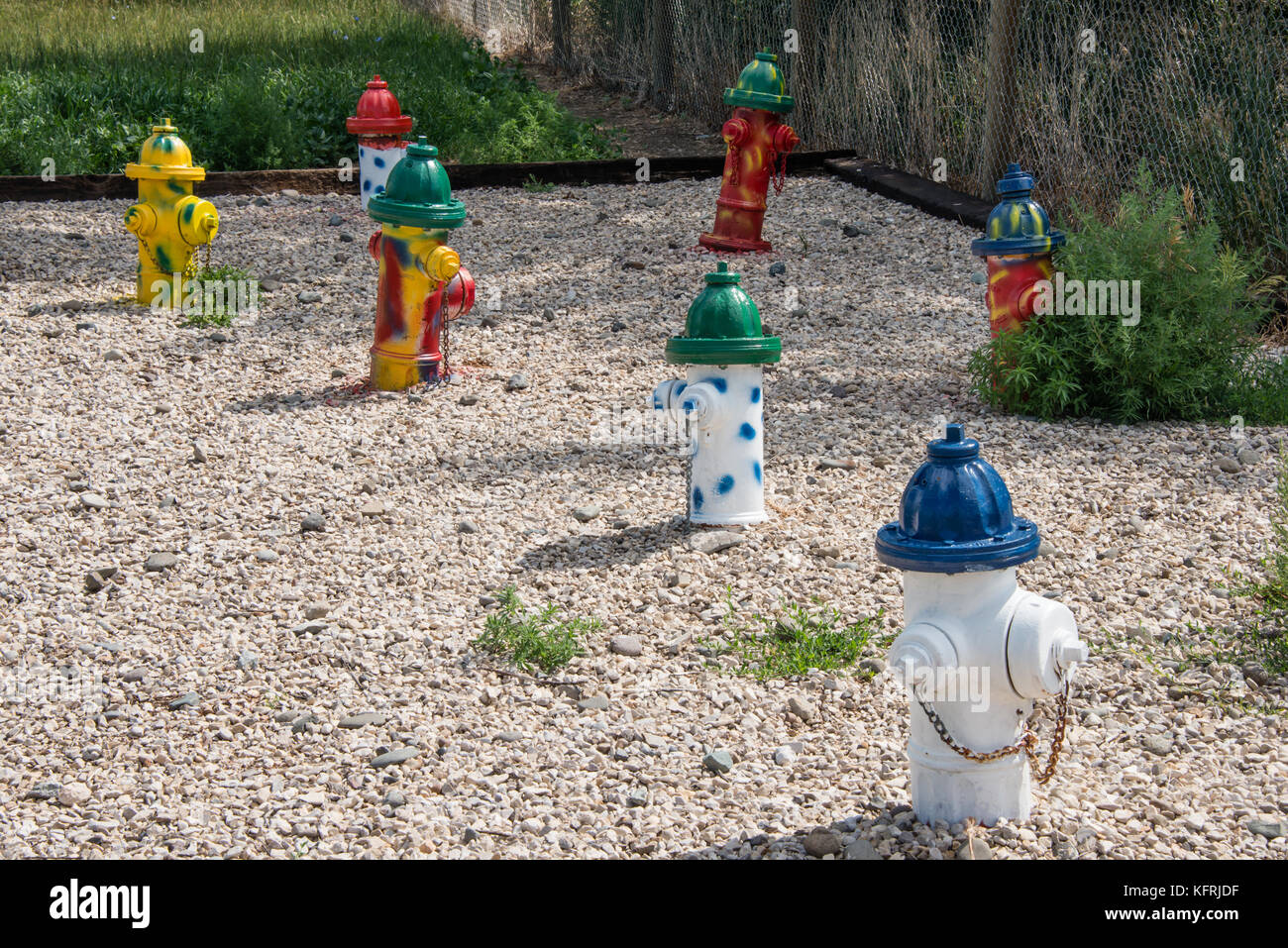 Wasser Hydranten an einen Hund Park in Cody, Wyoming. Stockfoto