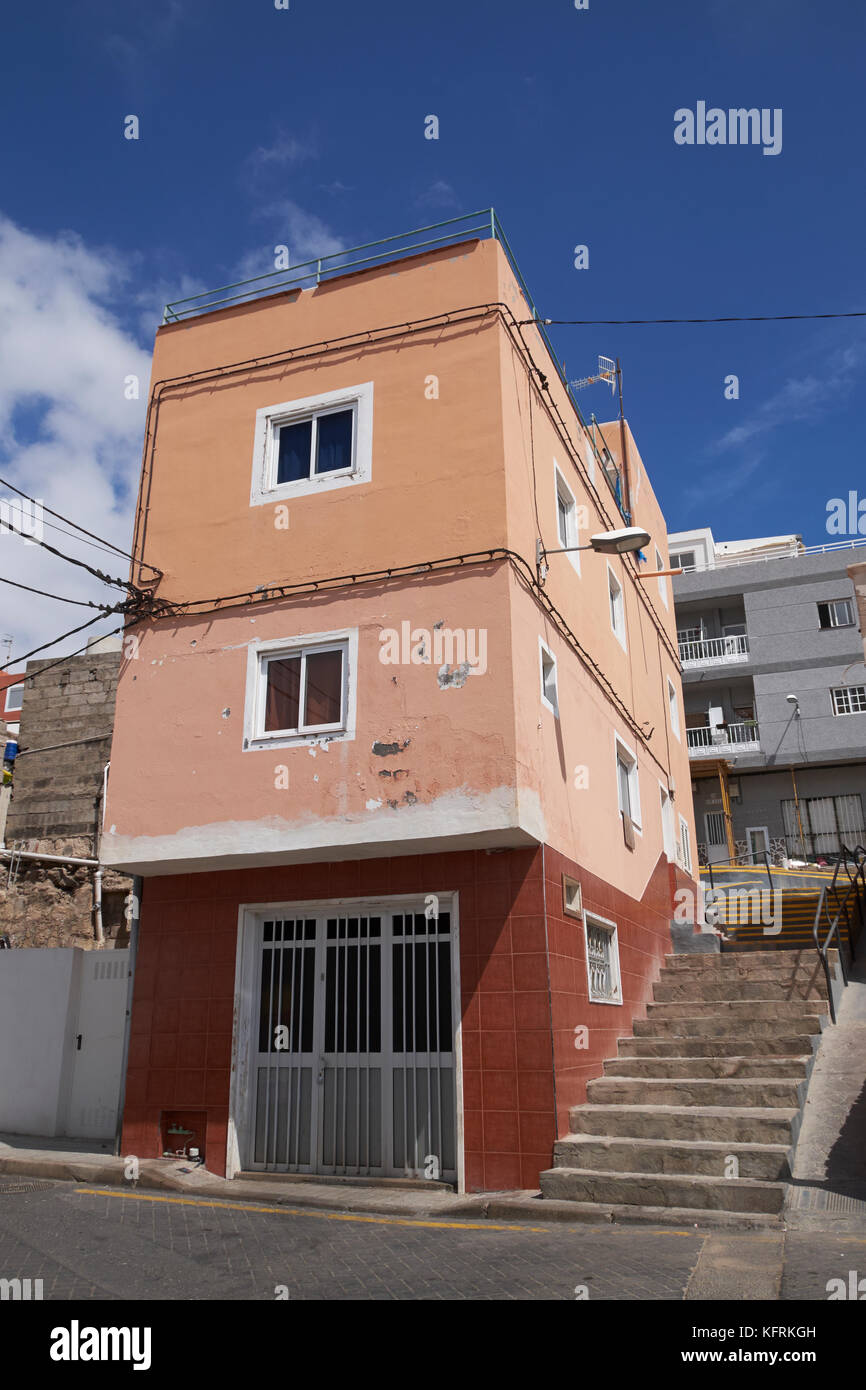 Farbenfrohen Apartments in Los Abrigos, Granadilla de Abona, Teneriffa, Kanarische Inseln, Spanien. Stockfoto