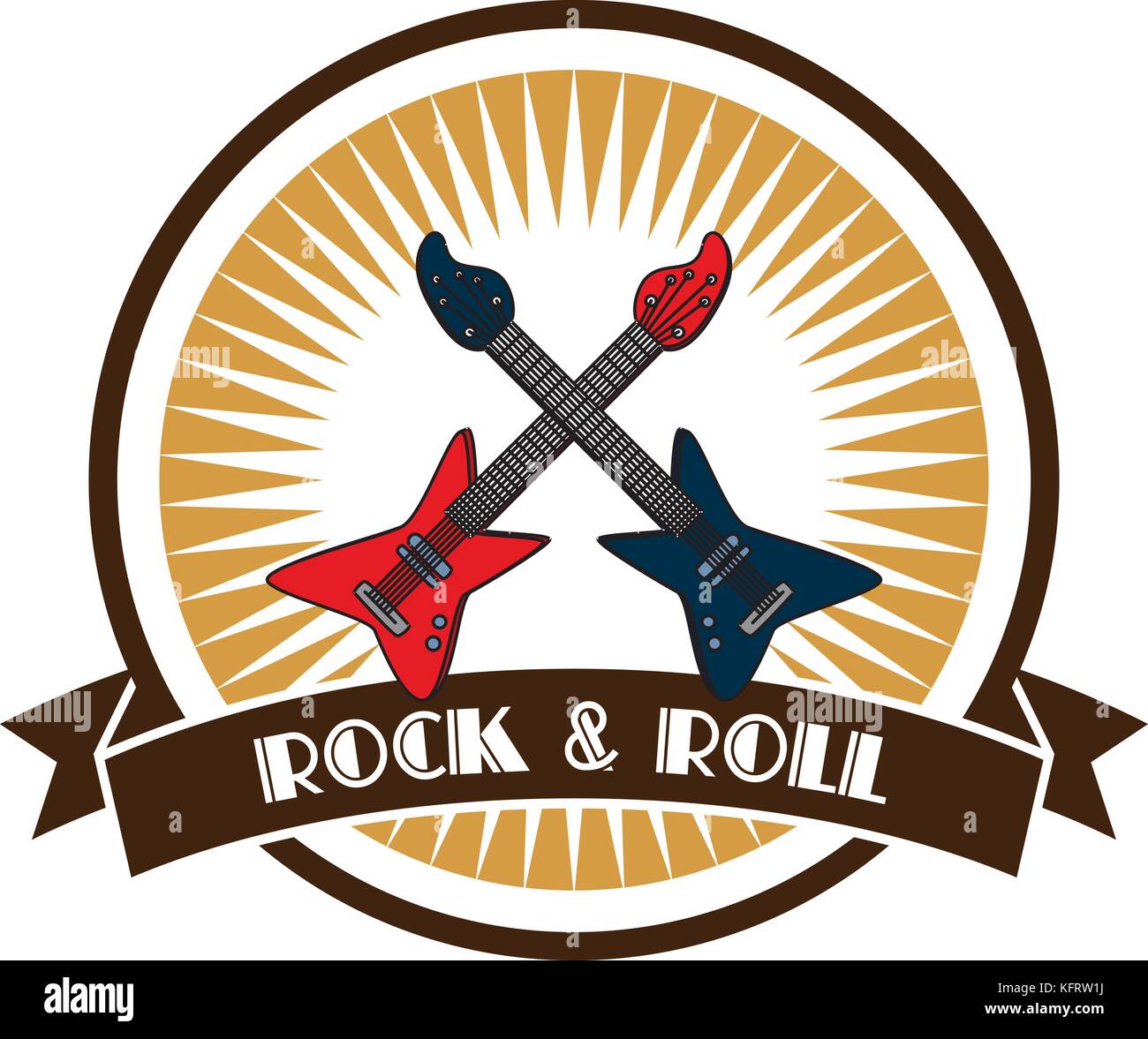 Rock und Roll Gitarre Aufkleber Vector Graphic Art Design Illustration  Stock-Vektorgrafik - Alamy