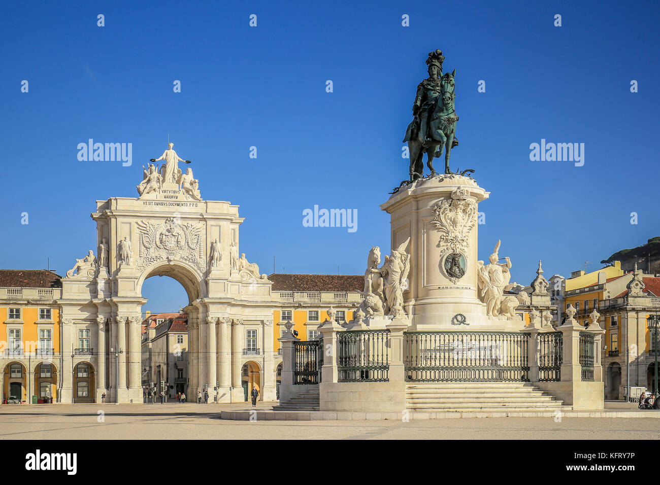Commercial Square in Lissabon, Portugal Stockfoto