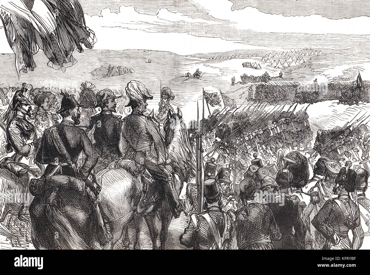 Die März Vergangenheit, Schlacht von kinburn, 1855. eine kombinierte Bodenwert- naval Engagement während des Krimkrieges Stockfoto