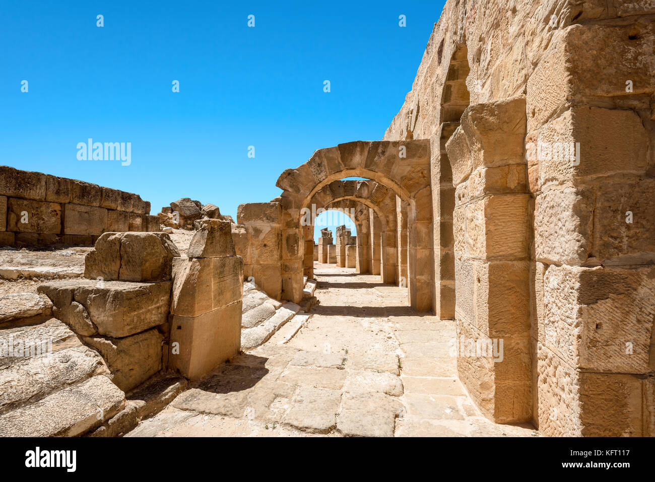 Archäologische Stätte des antiken Ruinen der römischen Stadt uthina (oudhna). Tunesien Nordafrika Stockfoto