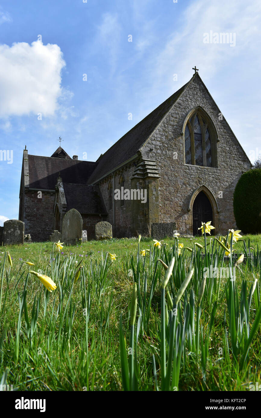 St Mary's Church in der Ortschaft Acton Burnell, Shropshire, England, großbritannien Stockfoto