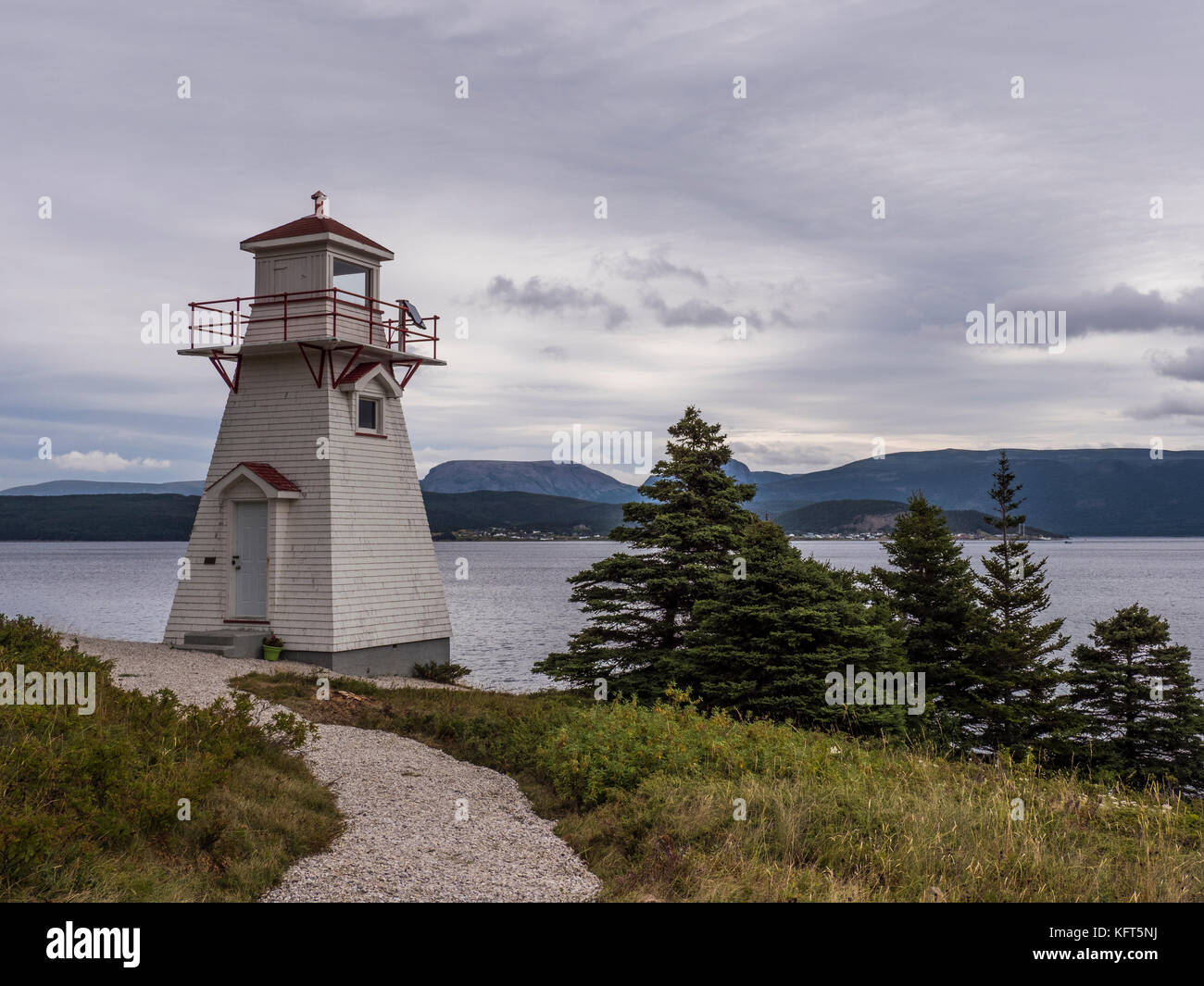Woody Point Lighthouse, Woody Point, Neufundland, Kanada. Stockfoto