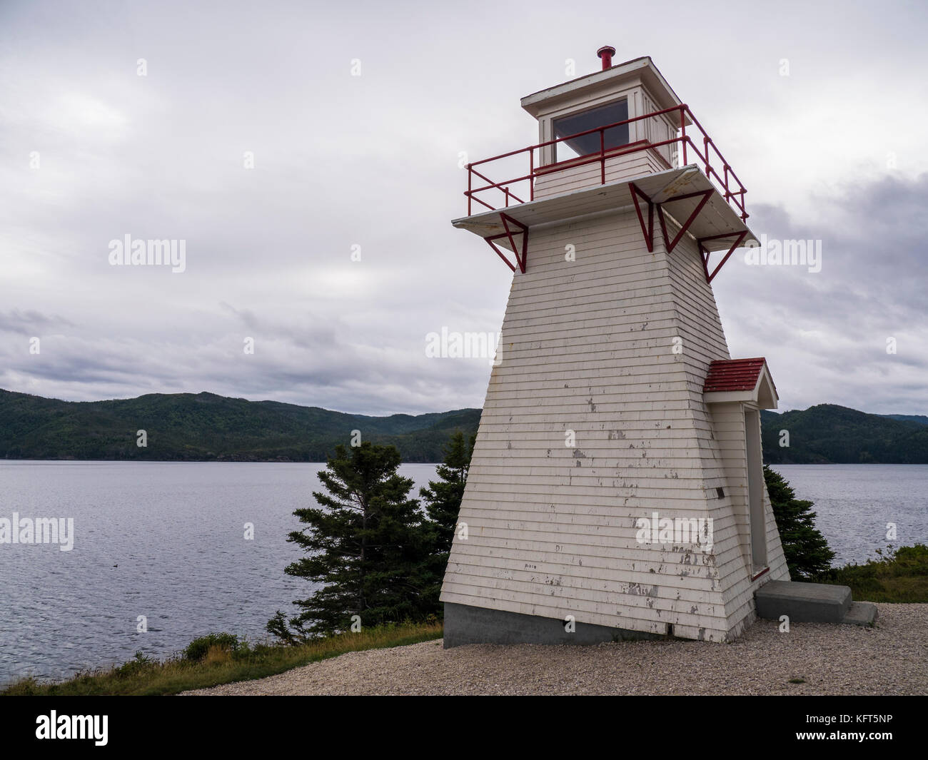 Woody Point Lighthouse, Woody Point, Neufundland, Kanada. Stockfoto
