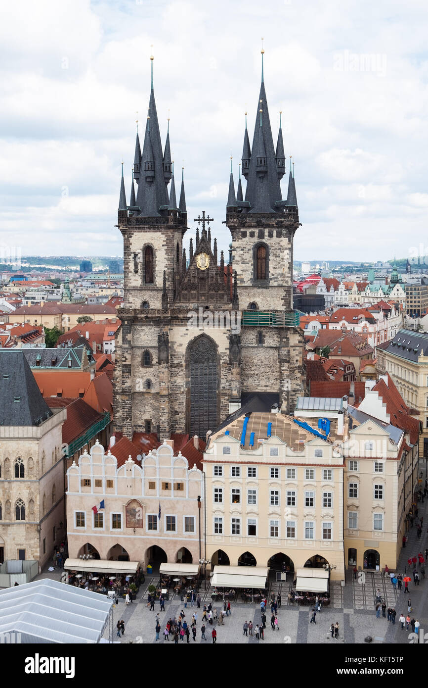 Gotischen Teynkirche, Altstadt (Staré Město), Prag, Tschechische Republik Stockfoto