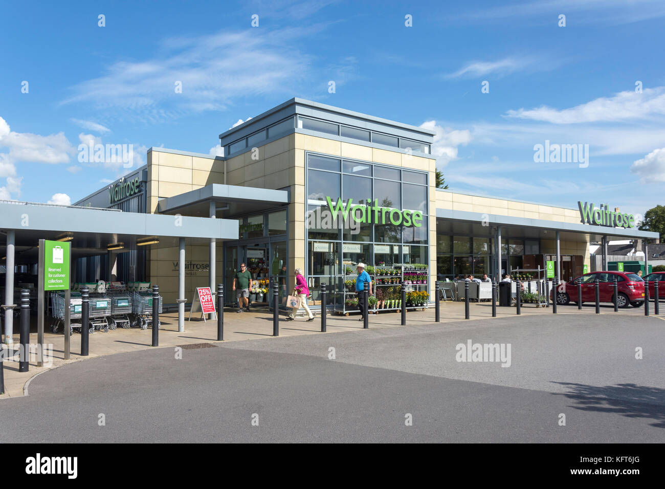 Waitrose Supermarkt, Wittling, Wells, Somerset, England, Vereinigtes Königreich Stockfoto
