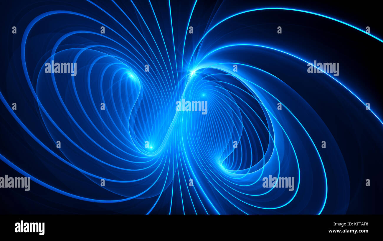 Geheimnisvolle elektromagnetisches Feld, computer-generierte Zusammenfassung Hintergrund, 3D-Rendering Stockfoto