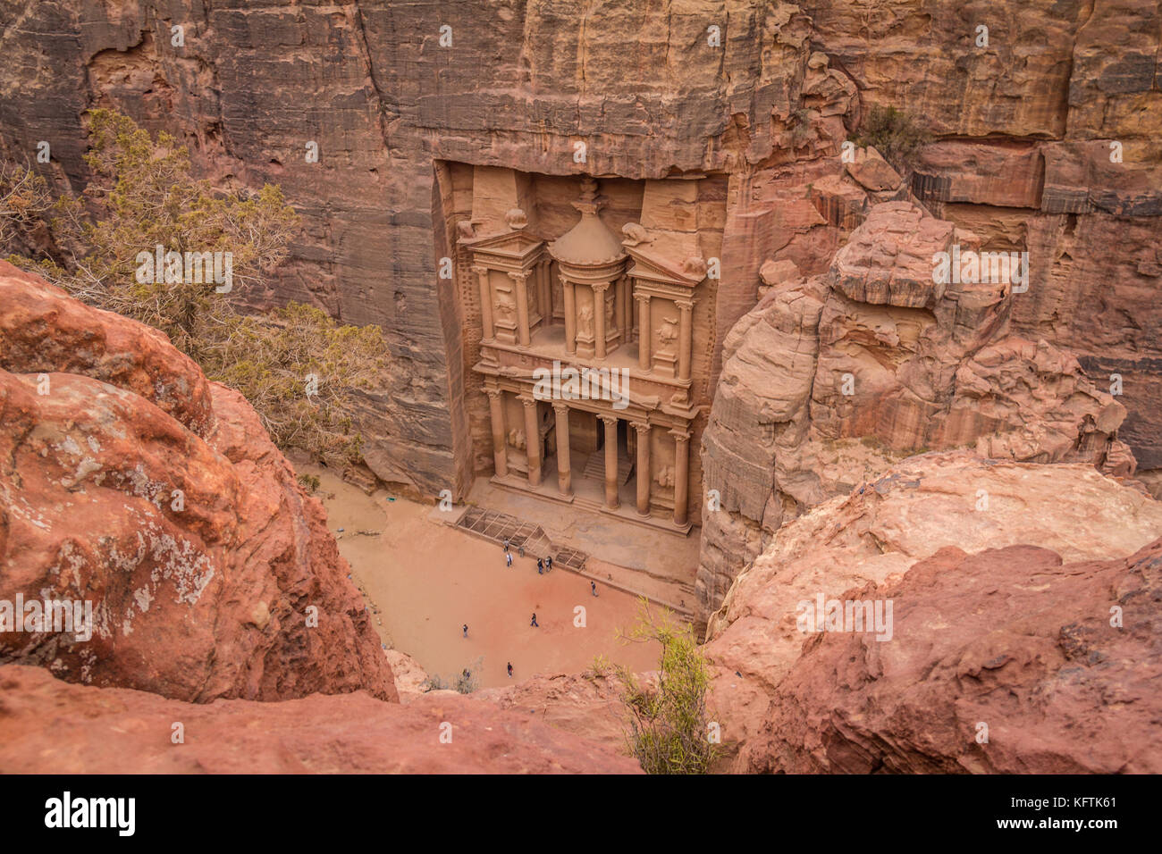 Die Schatzkammer Ruinen in Petra in Jordanien Stockfoto