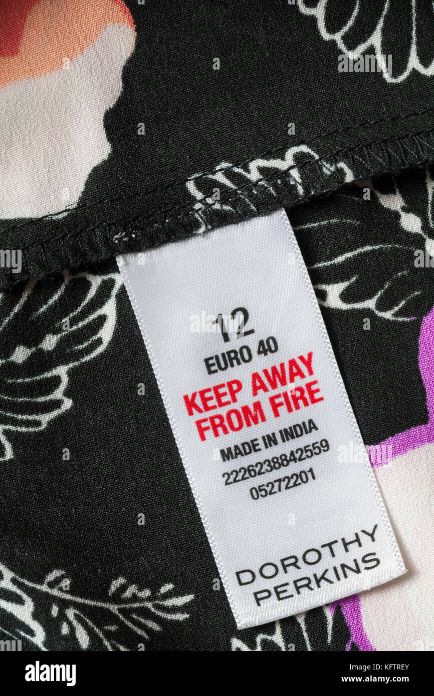 Weg von Brand Label in Dorothy Perkins oben in Indien Größe 12 zu halten - verkauft in der UK Vereinigtes Königreich, Großbritannien Stockfoto