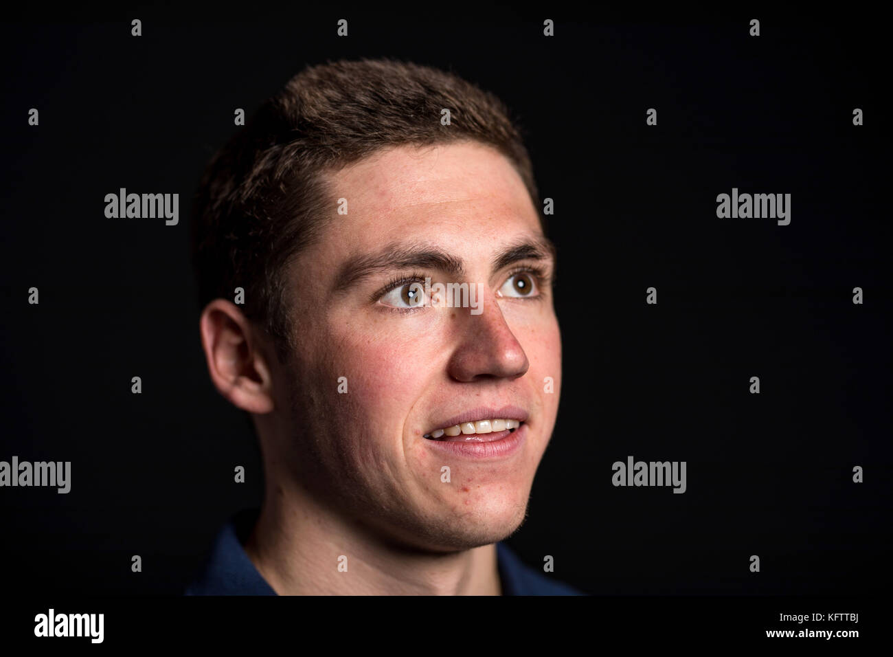 Der Team GB-Skifahrer Lloyd Wallace posiert während des Medientages im Snow Center, Hemel Hempstead. DRÜCKEN SIE VERBANDSFOTO. Bilddatum: Dienstag, 31. Oktober 2017. Bildnachweis sollte lauten: Steven Paston/PA Wire Stockfoto