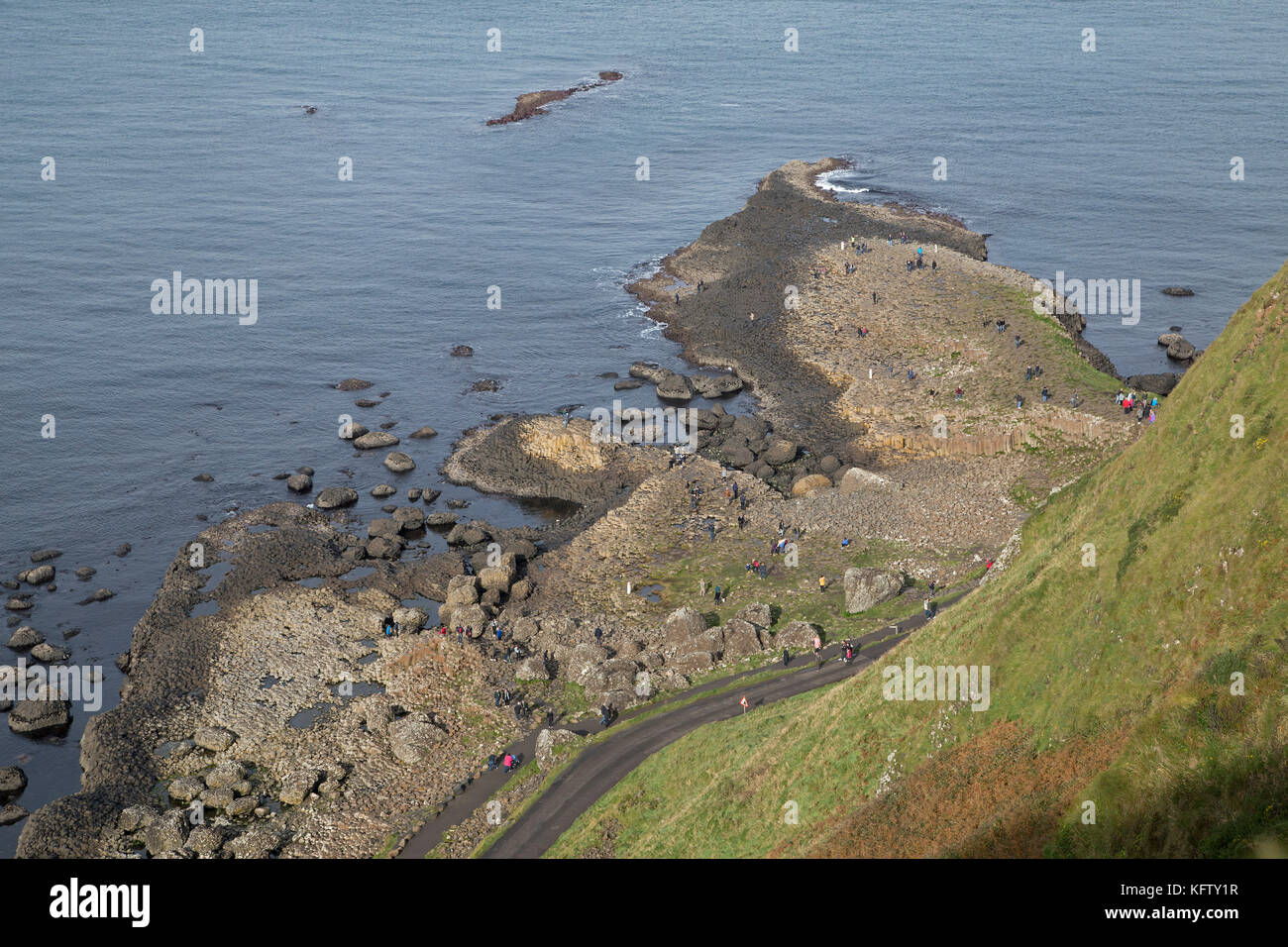 Basaltsäulen, Giants Causeway, Bushmills, Co Antrim, Nordirland Stockfoto