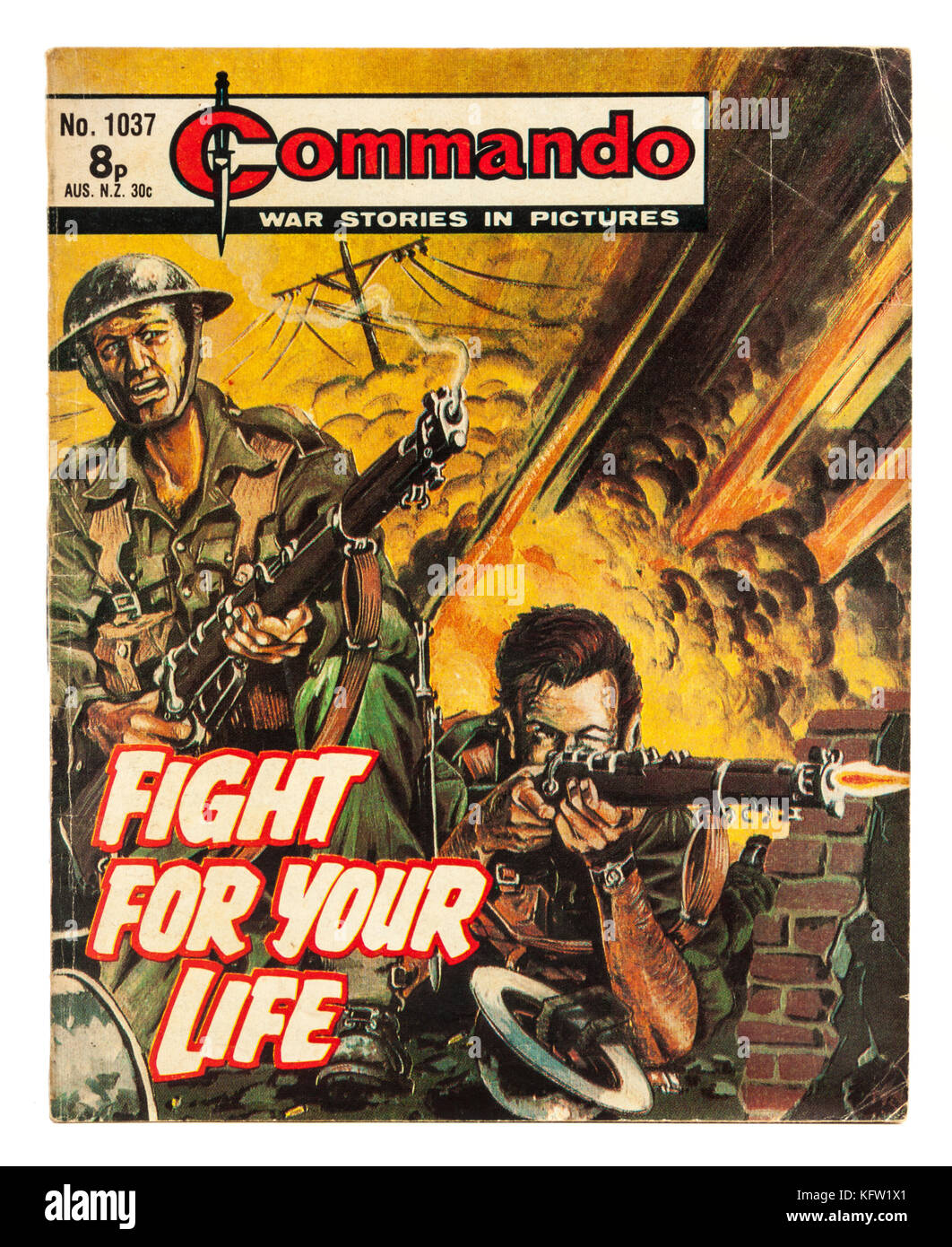 Commando "Kampf für Comic Buch ihr Leben" (Nr. 1037) aus den 80er Jahren. Stockfoto