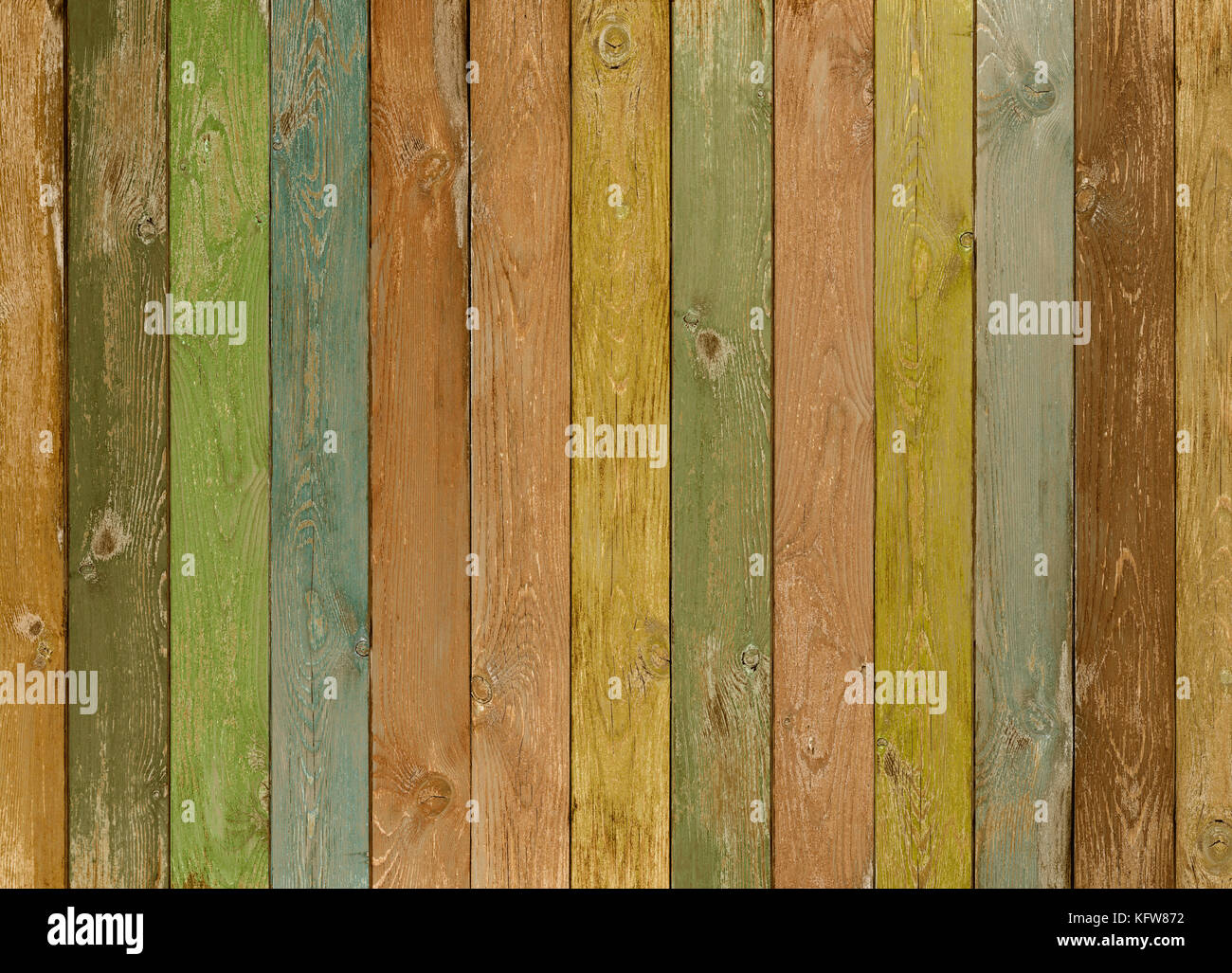 Bunte vintage Holzplanken Hintergrund oder Textur Stockfoto