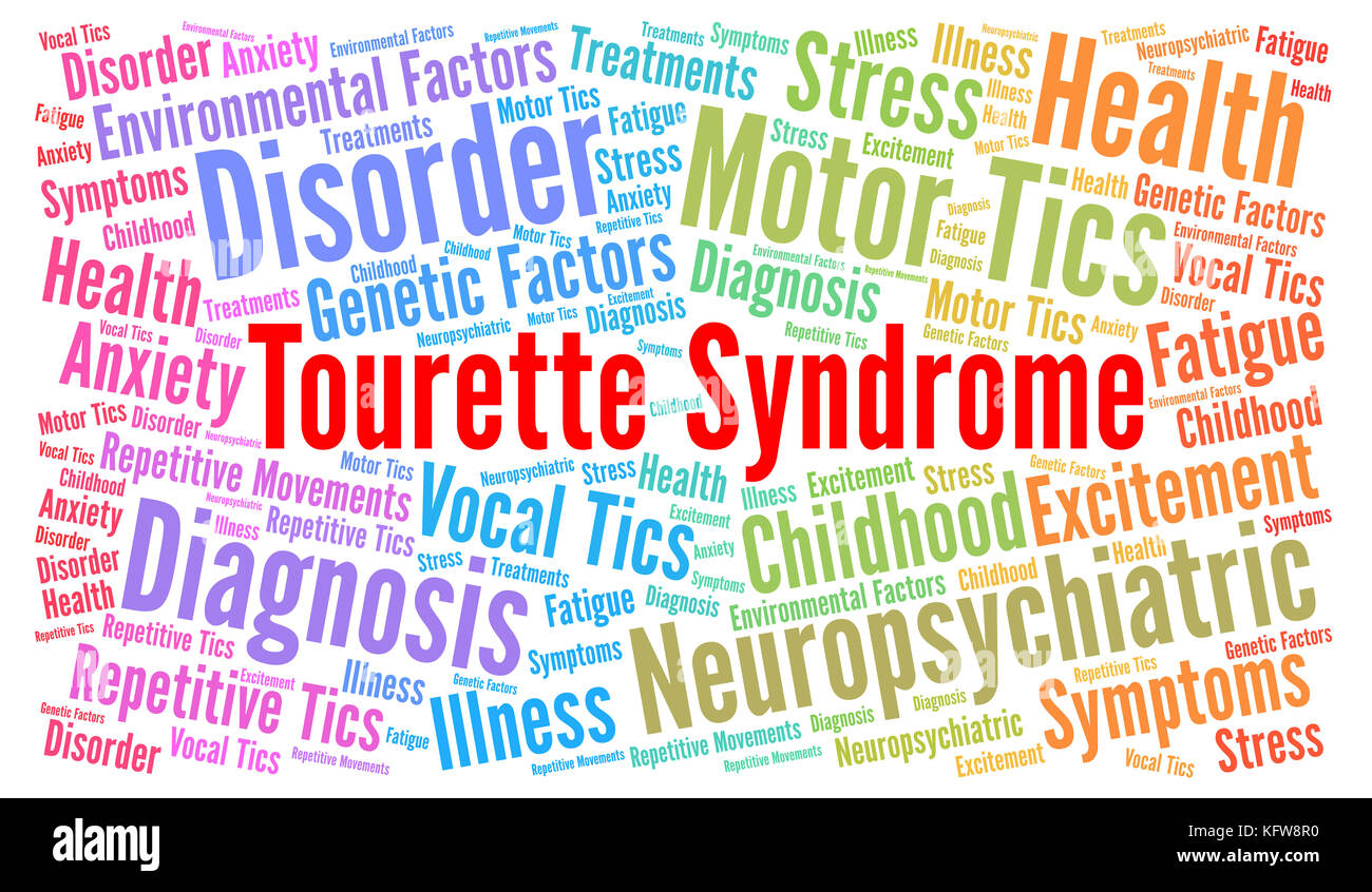 Tourette Syndrom Wort cloud Stockfoto