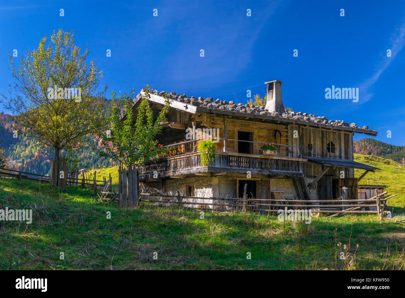 Handwerkerhaus in der Markus Wasmeier Bauernhof- und Wintersport Museum, Schliersee, Oberbayern, Bayern, Deutschland, Europa Stockfoto