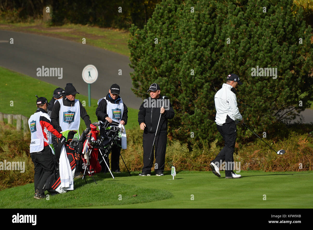 Ian Woosnam. die Eröffnungs-farmfoods European Senior Masters Golf Turnier am Wald von Arden Marriott Hotel und Country Club statt. oktober 2017 Stockfoto