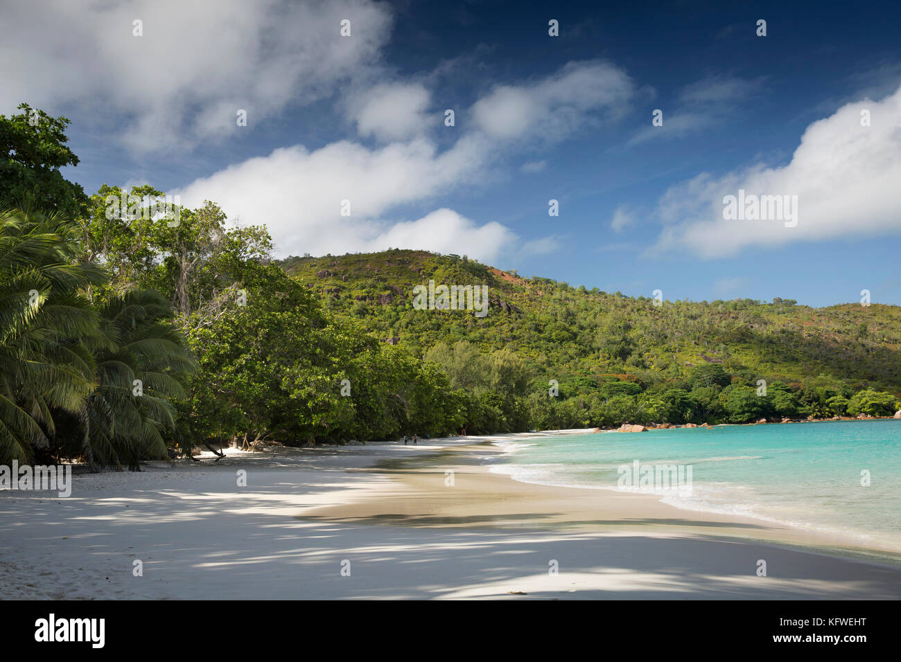 Die Seychellen, Praslin, Anse Lazio, Strand, am frühen Morgen Stockfoto